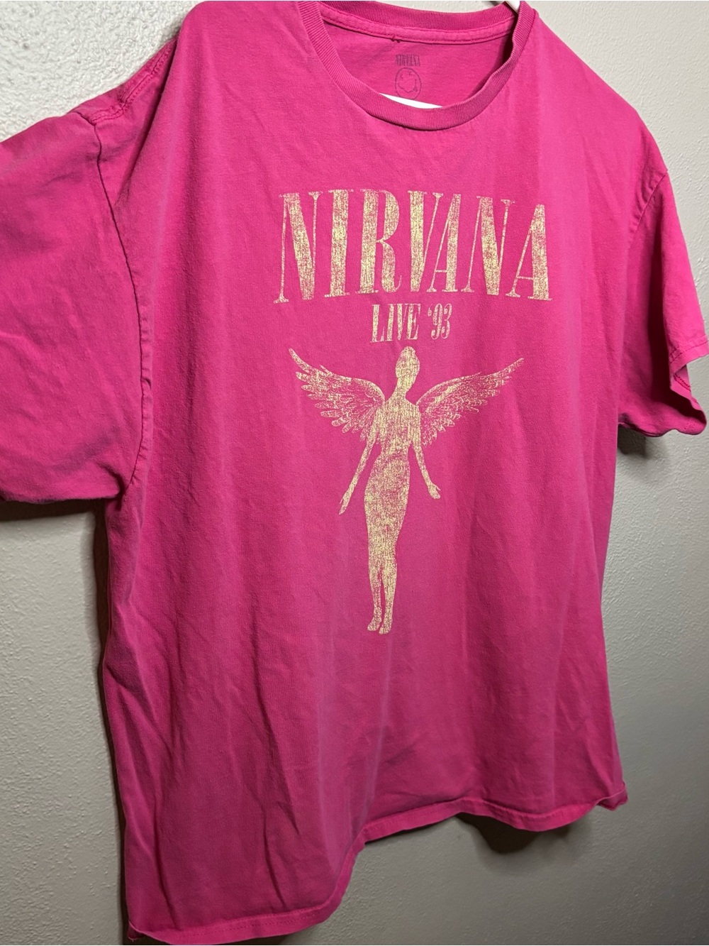 Official Nirvana Live ’93 In Utero Pink Graphic Band T Shirt Unisex XL grunge